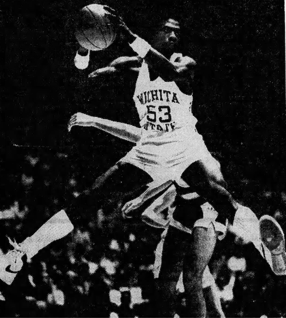 Henry Carr snatches a rebound during his Shocker playing days.