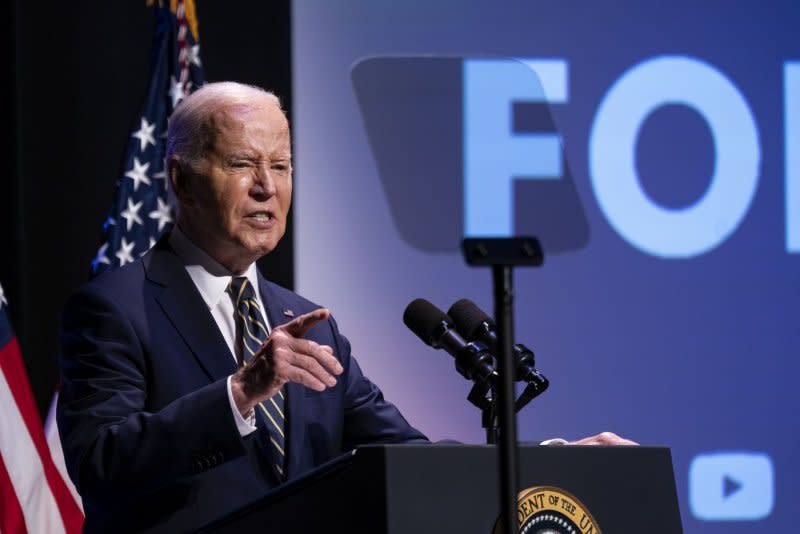 President Joe Biden speaks at the National Museum of African American History and Culture in Washington, D.C., on Friday, May 17, 2024. Biden delivered remarks at an NAACP event marking the anniversary of Brown v. Board of Education at the Museum. Photo by Al Drago/UPI