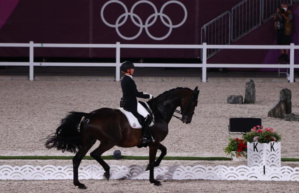 Jessica von Bredow-Werndl of Germany on her horse TSF Dalera on their way together to the gold medal.