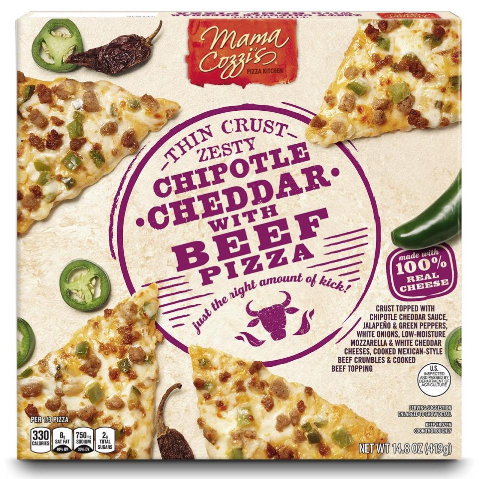 Zesty chipotle cheddar beef Mama Cozzi's pizza