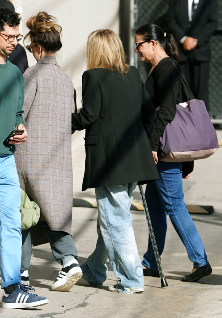 Applegate is seen arriving at “Jimmy Kimmel Live!” on March 18 in Los Angeles. GC Images