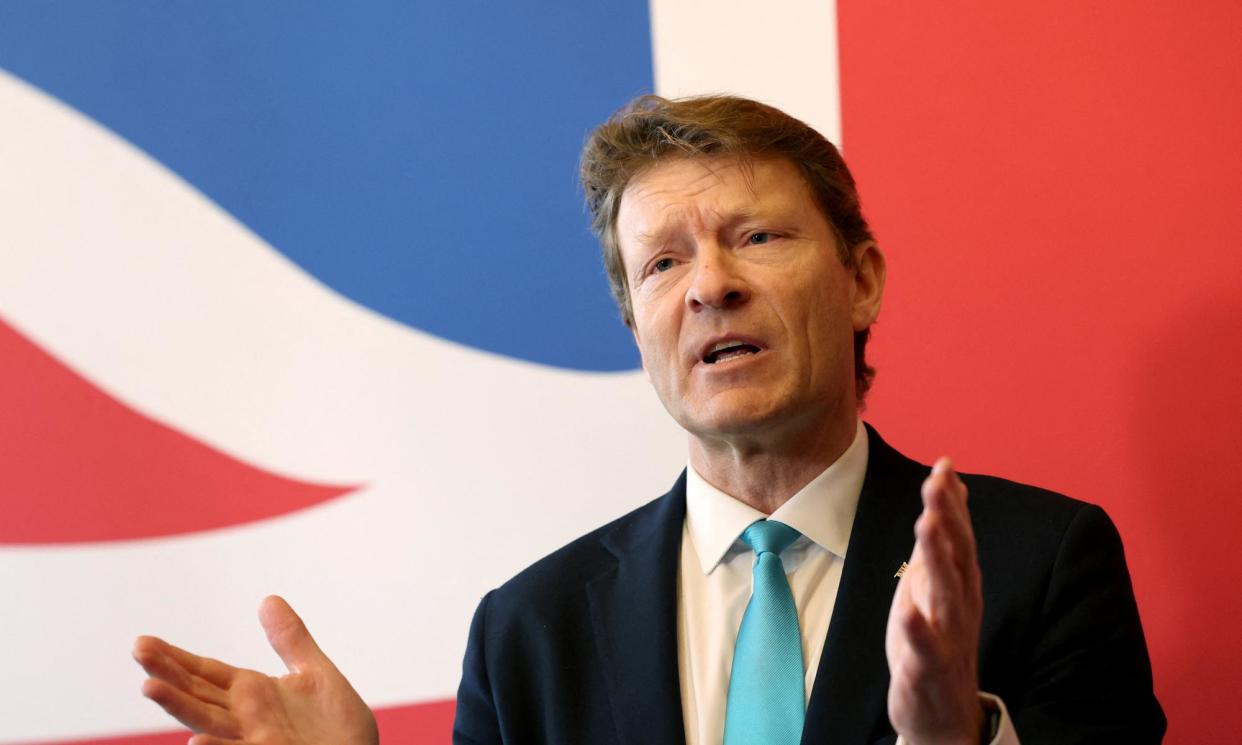 <span>Richard Tice claimed fulfilling the pledge meet net zero would cost about £50bn a year while cutting NHS waiting lists to zero in two years would require £17bn.</span><span>Photograph: Isabel Infantes/Reuters</span>