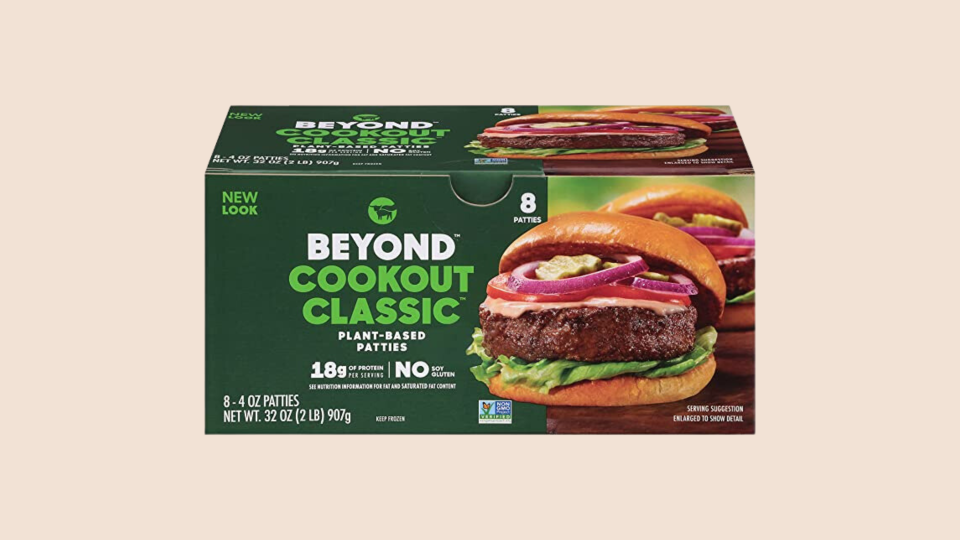 Plant-based burger patties from Beyond Meat.