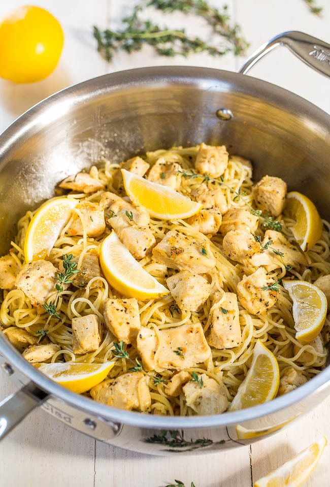 Honey Lemon Chicken with Angel Hair Pasta