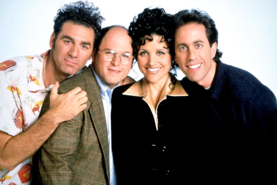 Michael Richards (from left), Jason Alexander, Julia Louis-Dreyfus and Jerry Seinfeld.