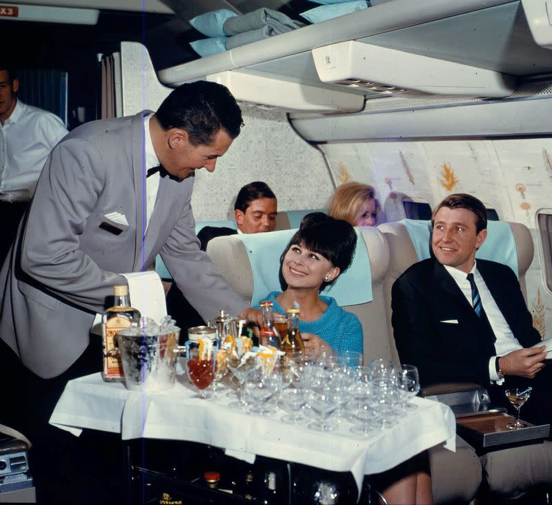 Handout photo of a Qantas-operated Boeing 707-138 interior