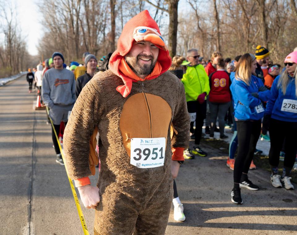 Benjamin Winiarczyk, 32, of Atlanta, Georgia, joined about 2,000 runners who turned out for the 2022 Turkey Trot, held Nov. 24, 2022, at Presque Isle State Park.
