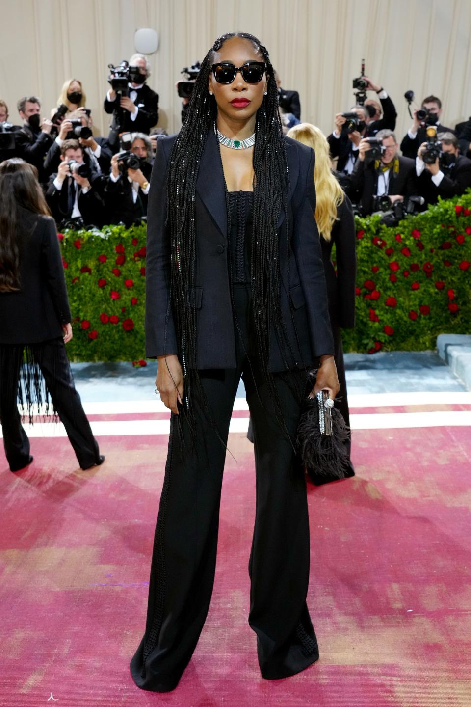 Venus Williams in a black suit at the 2022 Met Gala