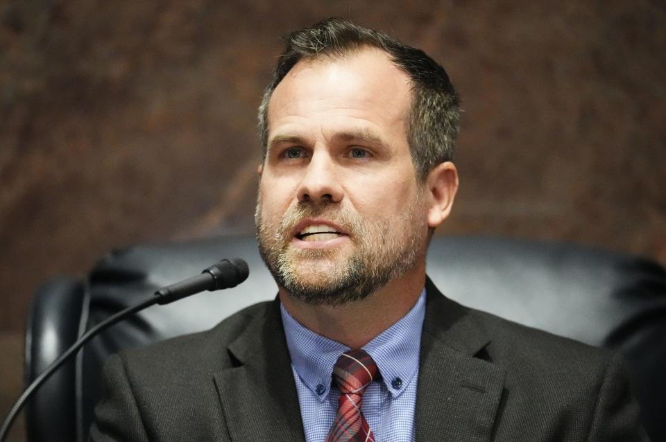 Arizona Senate President Warren Petersen during the start of the 2024 legislative session in Phoenix on Jan. 8, 2024.