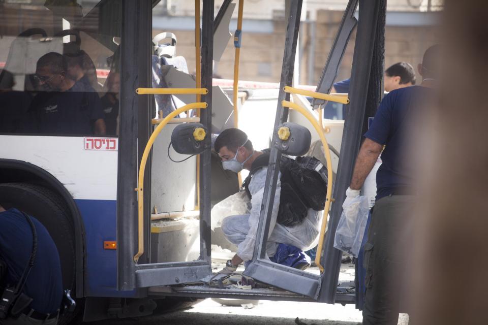 Bomb Blast On Bus In Tel Aviv