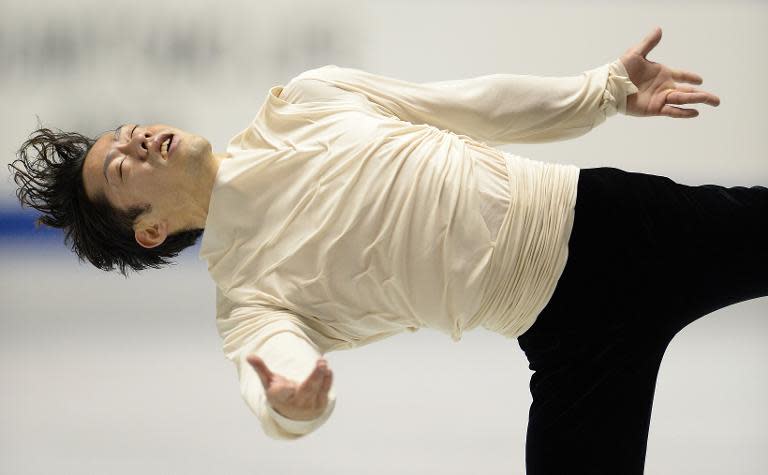 Japan's Daisuke Takahashi performs during the men's free skating event in the NHK Trophy in Tokyo on November 9, 2013