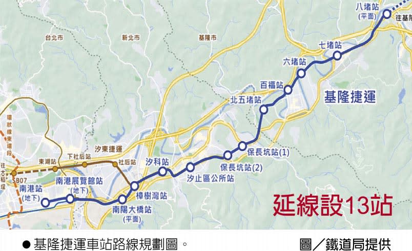 <strong>基隆捷運路線圖。（圖／工商時報）</strong>