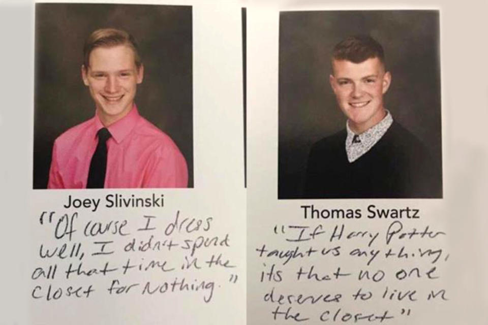 The missing yearbook quotes of Joey Slivinski and Thomas Swartz: Human Rights Campaign Kansas City