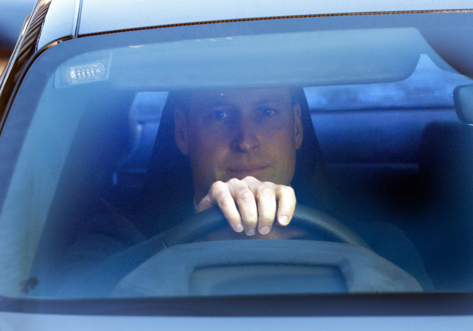 LONDON, UNITED KINGDOM - JANUARY 18: (EMBARGOED FOR PUBLICATION IN UK NEWSPAPERS UNTIL 24 HOURS AFTER CREATE DATE AND TIME) Prince William, Prince of Wales seen leaving The London Clinic after visiting Catherine, Princess of Wales on January 18, 2024 in London, England. Catherine, Princess of Wales was admitted to The London Clinic for abdominal surgery on Tuesday. The surgery was successful and she will recover in the hospital for the next 10-14 days and is not expected to resume formal engagements until after Easter. (Photo by Max Mumby/Indigo/Getty Images)