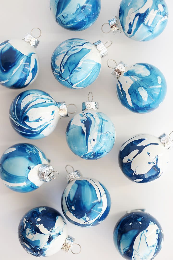 diy christmas ornaments blue