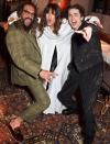 <p>Jason Momoa, Zendaya and Timothée Chalamet strike playful poses at Cary Joji Fukunaga's post-screening cocktail reception for <i>Dune</i> on Oct. 17 in London. </p>