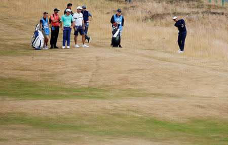 Golf - The 147th Open Championship - Carnoustie, Britain - July 17, 2018 Tiger Woods of the U.S. in action during the practice round REUTERS/Jason Cairnduff