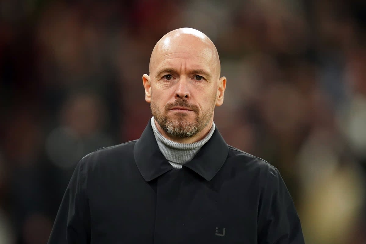 Erik ten Hag’s Manchester United travel to Newcastle (Martin Rickett/PA). (PA Wire)