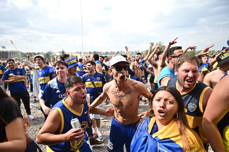 Un mar azul y amarillo, con los hinchas de Boca en el estadio Mario Kempes