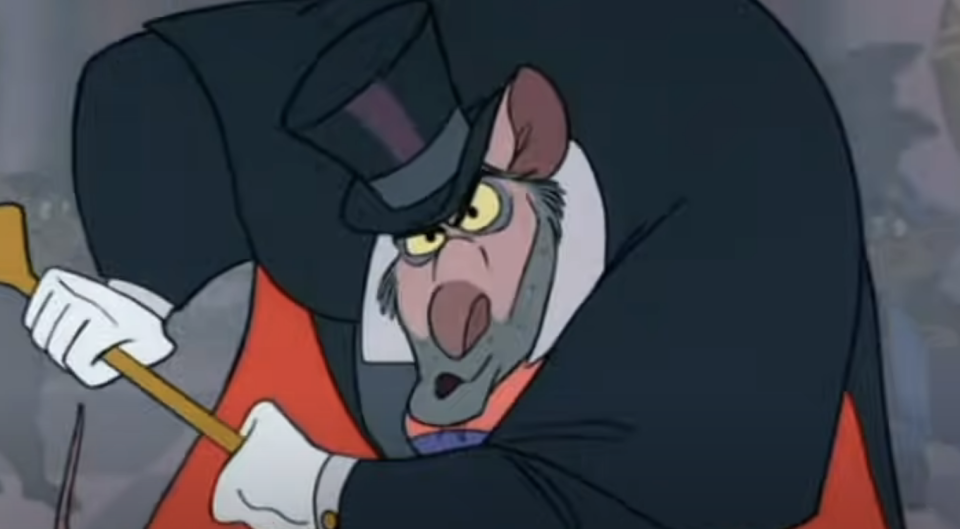 close up of the mafia rat wearing a top hat