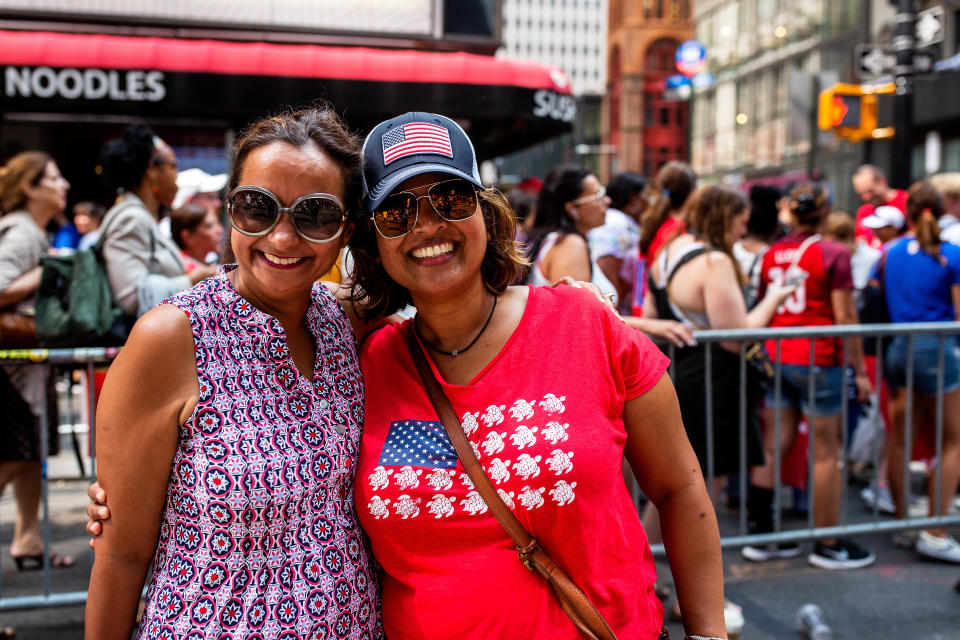 Anouska Cheddie, left, and&nbsp;Deedoola Ranklawon at the parade.&nbsp; (Photo: Demetrius Freeman for HuffPost)