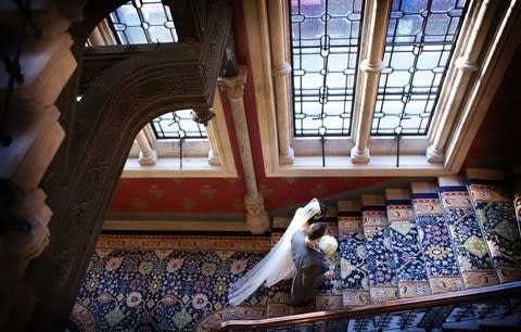 The building's famous staircase