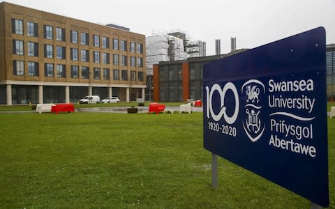 Buildings on the campus at Swansea University are pictured in south Wales - Credit: GEOFF CADDICK/AFP