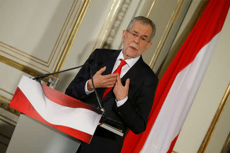 Austrian President-elect Alexander Van der Bellen addresses a news conference in Vienna, Austria, December 6, 2016. REUTERS/Heinz-Peter Bader