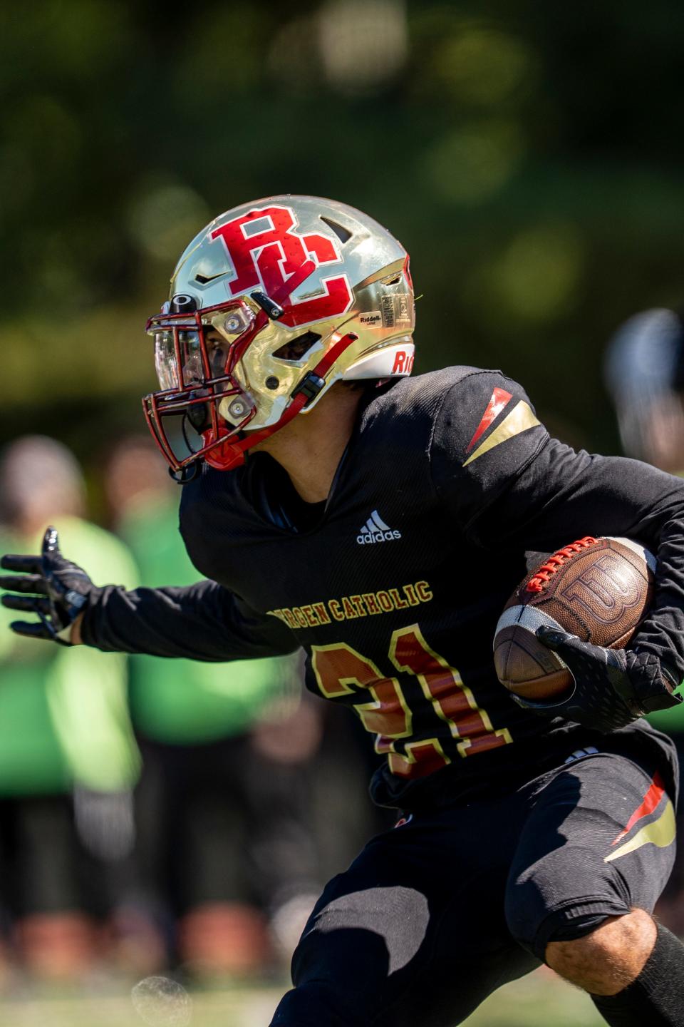 Bergen Catholic hosts Don Bosco in a football game in Oradell, NJ on Saturday September 24, 2022. BC #21 Anthony Perrotti with the ball. 