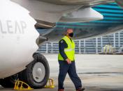 FAA Chief Steve Dickson conducts a pre-flight check of a Boeing 737 MAX aircraft in Seattle