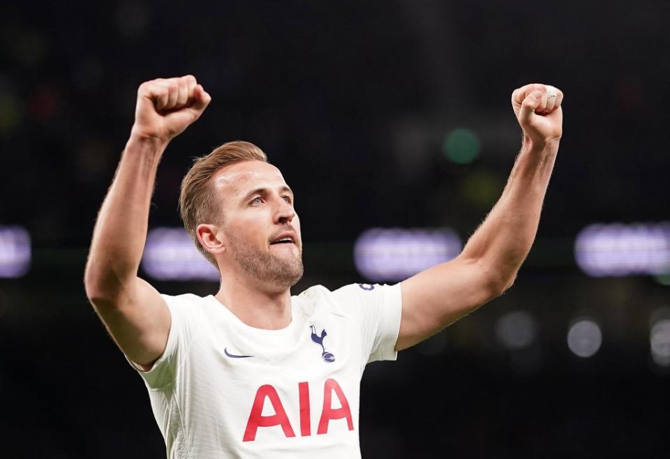 Harry Kane celebrates during Tottenham’s win over Brighton (Adam Davy/PA). (PA Wire)