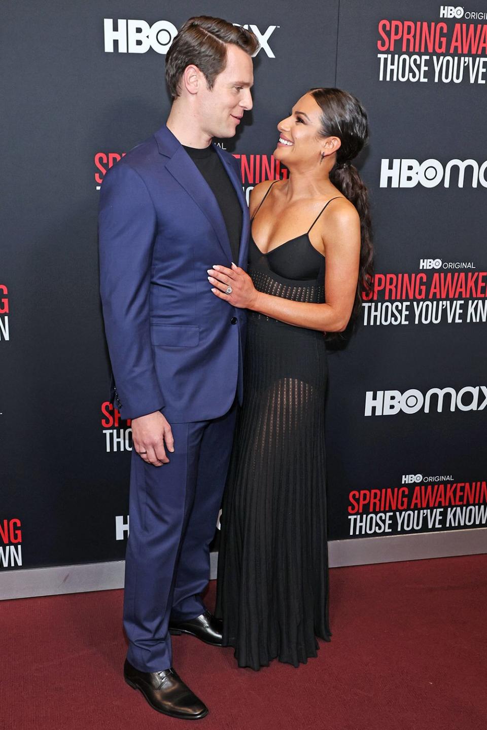 NEW YORK, NEW YORK - APRIL 25: Jonathan Groff and Lea Michele attend the premiere of "Spring Awakening: Those You've Known" at Florence Gould Hall on April 25, 2022 in New York City. (Photo by Cindy Ord/Getty Images)