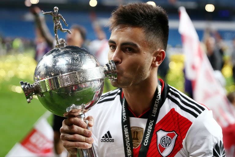 En su primera etapa en River, Gonzalo Martínez ganó dos copas Libertadores y una fue ante Boca en el estadio Santiago Bernabéu