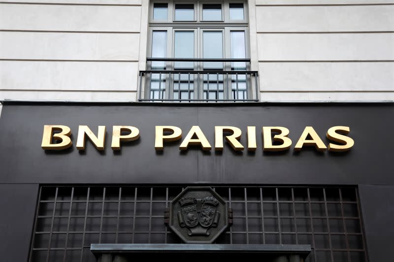 A view of a BNP Paribas bank office in Paris