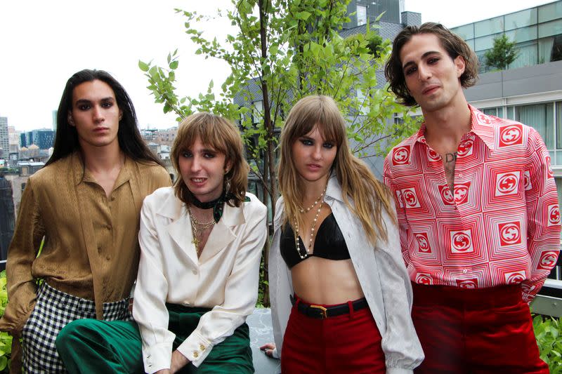 Rock band Maneskin poses for pictures in New York City