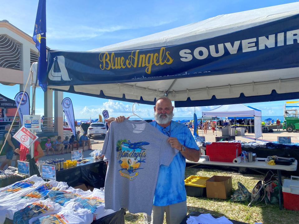 Terry Hynds has traveled with the Blue Angels since 1991 selling souvenirs.