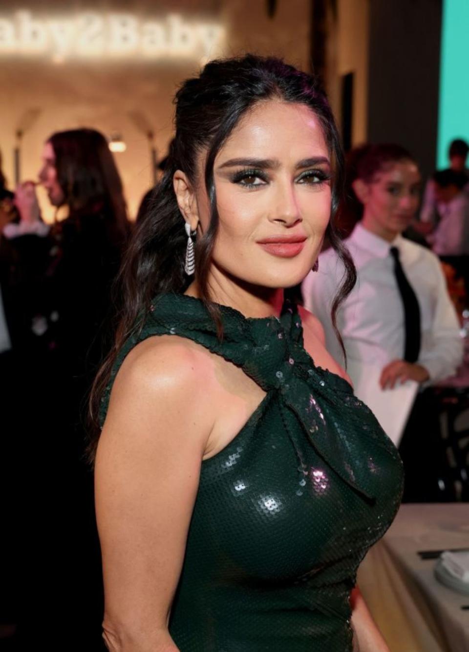 Salma Hayek Pinault attends 2023 Baby2Baby Gala