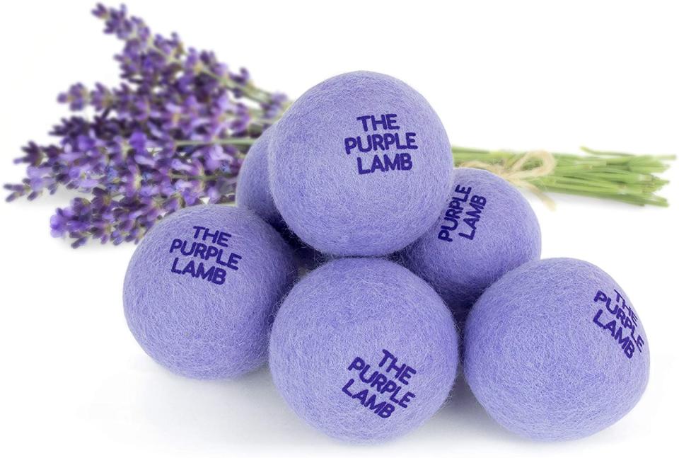 The Purple Lamb Scented Wool Dryer Balls (Photo via Amazon)