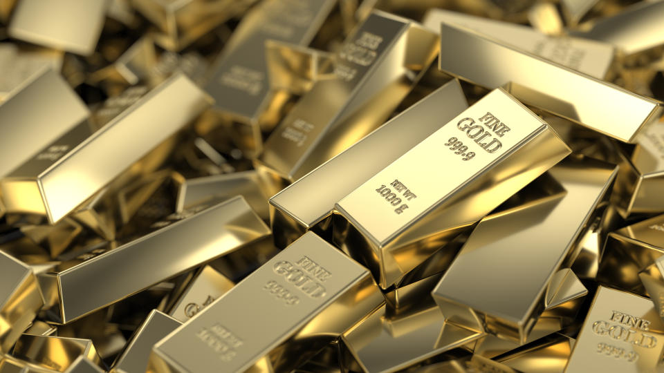 Gold prices rose on Tuesday ahead of the Fed’s interest rate decision this week. Photo: Getty.