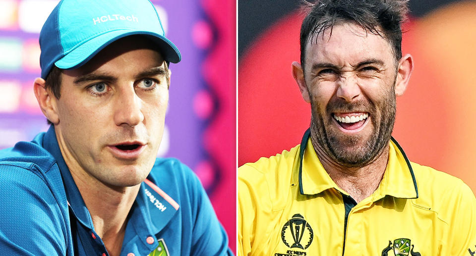 Pictured left to right, Australia captain Pat Cummins and Glenn Maxwell.