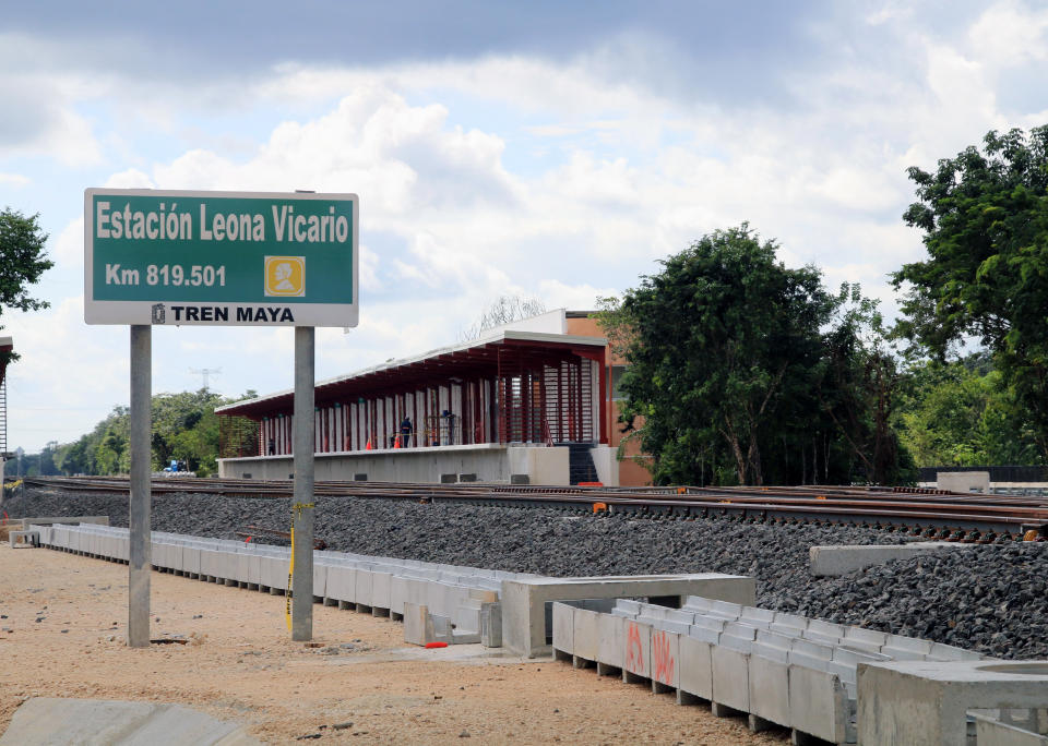 La estación Leona Vicario del Tren Maya. (Photo by Medios y Media/Getty Images)