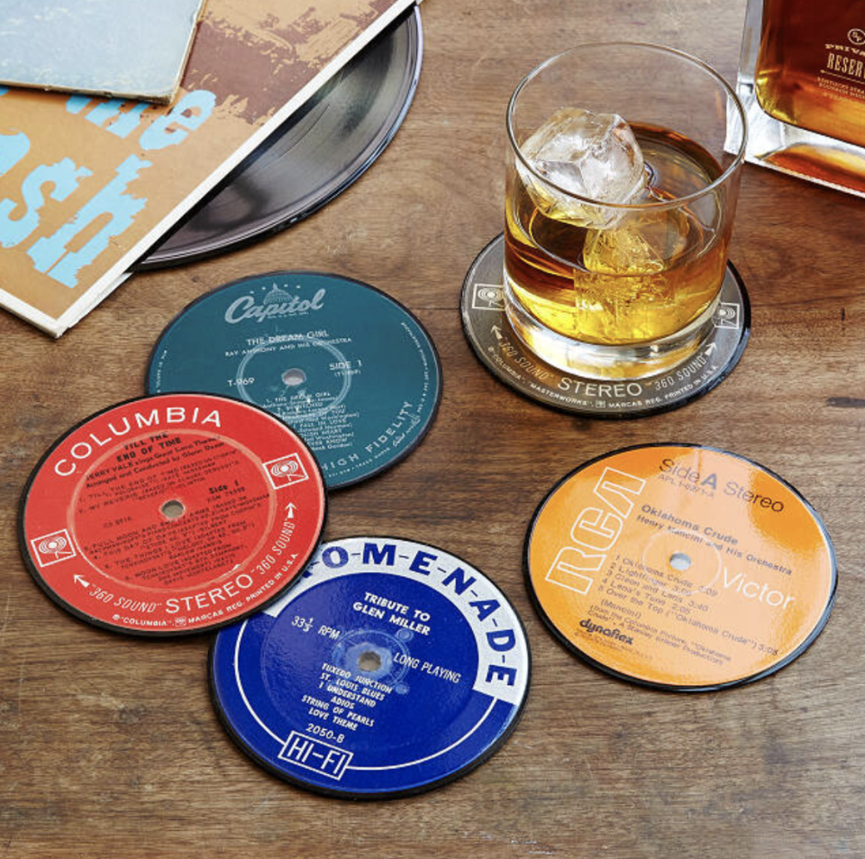 5) Upcycled Record Coasters