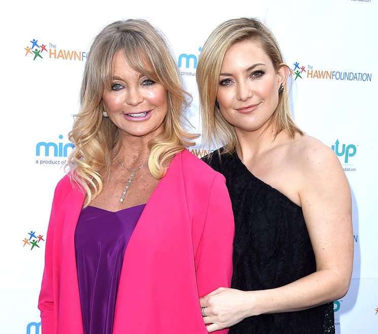 BEVERLY HILLS, CA - MAY 06: Goldie Hawn and Kate Hudson arrives at the Goldie Hawn Hosts Annual Goldie's Love In For Kids at Ron Burkle��s Green Acres Estate on May 6, 2016 in Beverly Hills, Californi (Photo by Steve Granitz/WireImage)