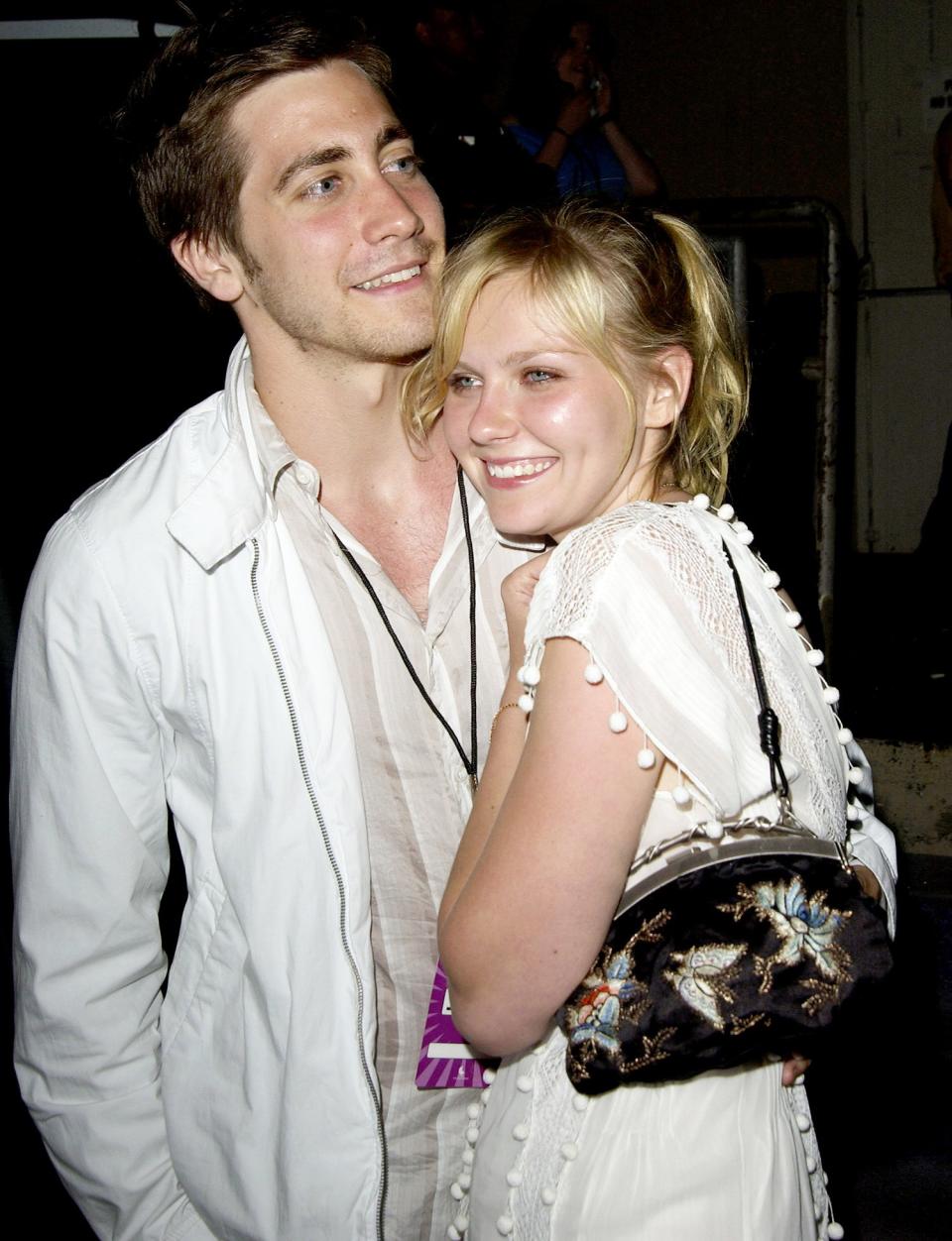 Dunst and Gyllenhaal dated from 2002 to 2004, after they were introduced by the actor's sister, Maggie. The couple shared a Los Angeles home and adopted a puppy together before <a href="http://people.com/celebrity/kirsten-dunst-and-jake-gyllenhaal-split/" rel="nofollow noopener" target="_blank" data-ylk="slk:the breakup;elm:context_link;itc:0;sec:content-canvas" class="link ">the breakup</a>. 