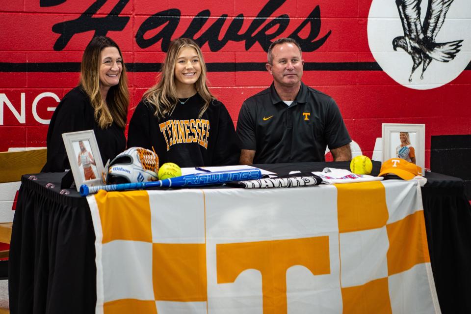 North Buncombe softball star Karlyn Pickens signed to play softball for Tennesee on November 10, 2021.