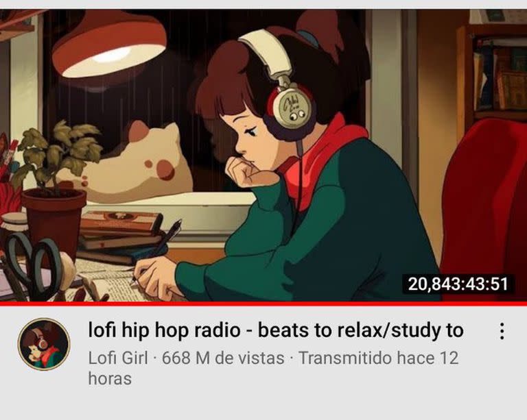 La carátula de "lofi hip hop radio - beats to relax/study to", la radio por YouTube que ya no transmite más