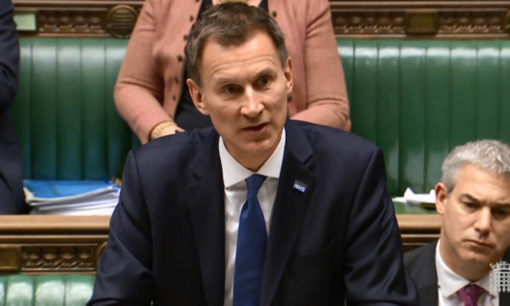 Health secretary Jeremy Hunt is questioned by MPs about the winter crisis in the NHS.