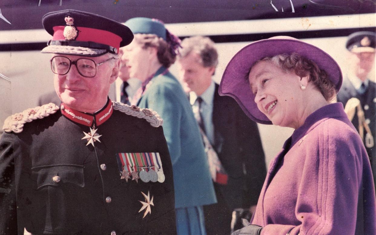 Sir Simon Towneley with the late Queen