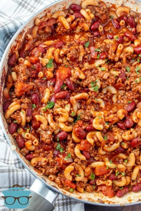 <p>The Country Cook</p><p>A hearty, simple meal when you're exhausted and starving.</p><p><strong>Get the recipe: <a href="https://www.thecountrycook.net/chili-mac/" rel="nofollow noopener" target="_blank" data-ylk="slk:The Best Chili Mac;elm:context_link;itc:0;sec:content-canvas" class="link ">The Best Chili Mac</a></strong></p>