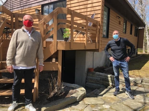 After six years apart, Quebec geologist André Gauthier, left, and his son Alexis, finally reunited this month.  (Submitted by Alexis Gauthier - image credit)